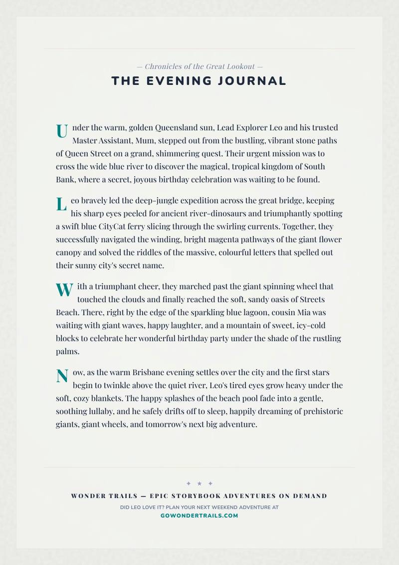 Bedtime story page